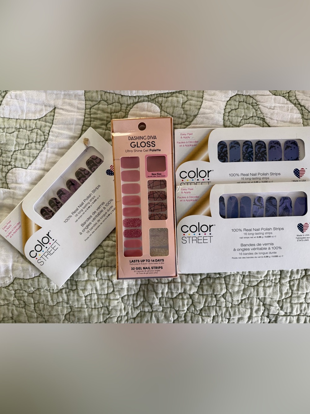 Color Street Press-On Nail Strips NWT bundle of 4 packages